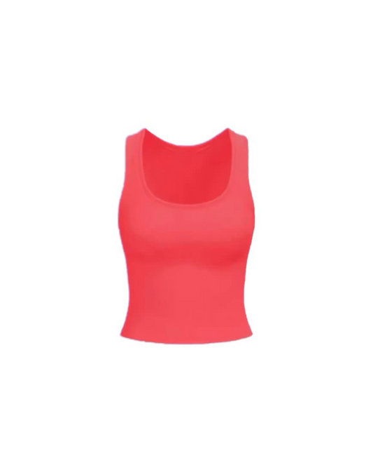 CHERRY RIBBED TANK