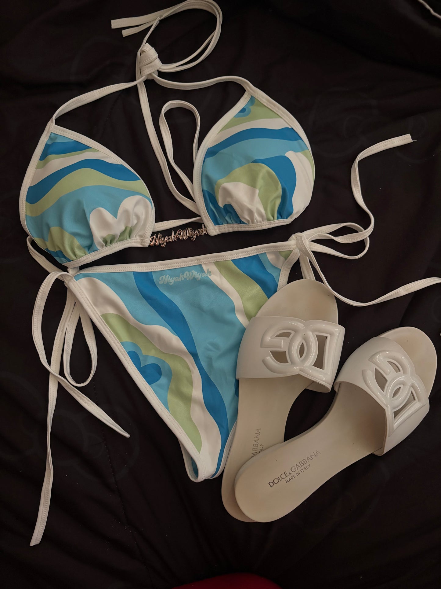 MARMOL PRINT KINI | CYAN