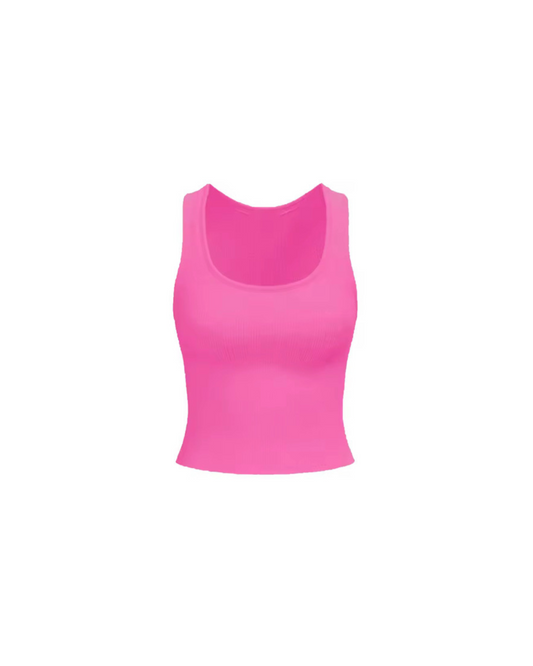 MAGENTA RIBBED TANK