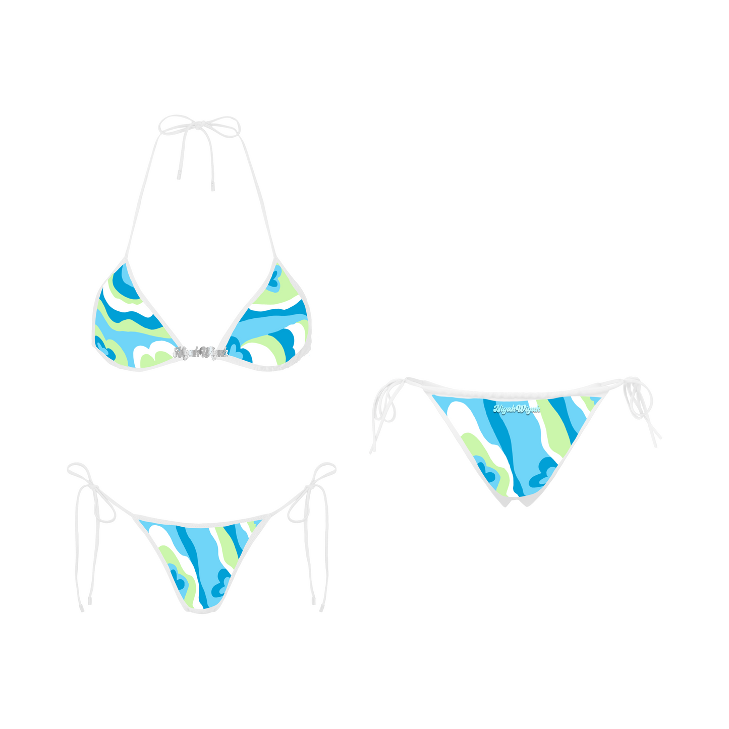 MARMOL PRINT KINI | CYAN