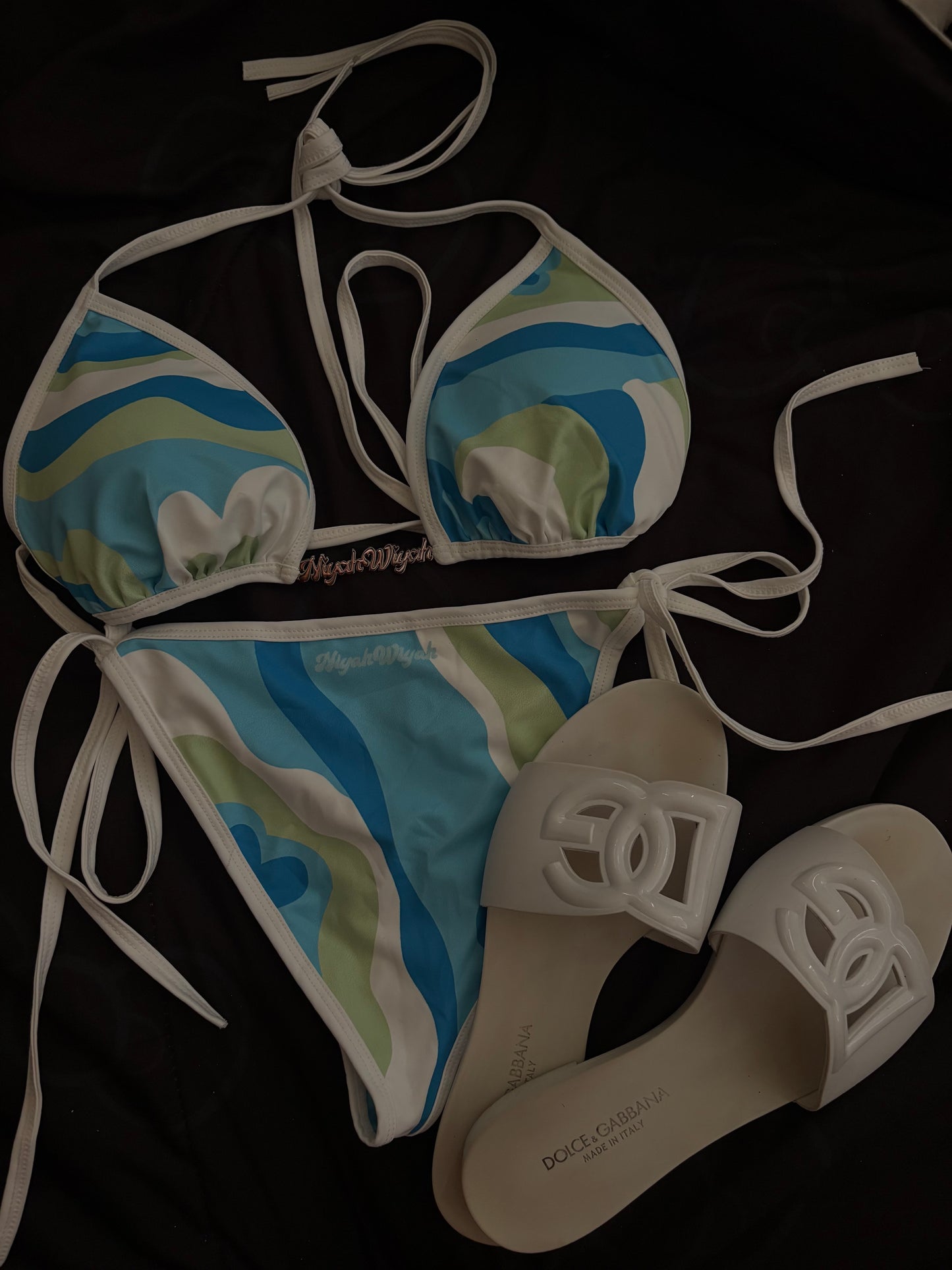 MARMOL PRINT KINI | CYAN